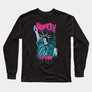 Liberty Forever Statue Skull Long Sleeve T-Shirt